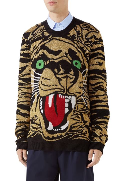 gucci sweater black and red|Gucci tiger sweater women.